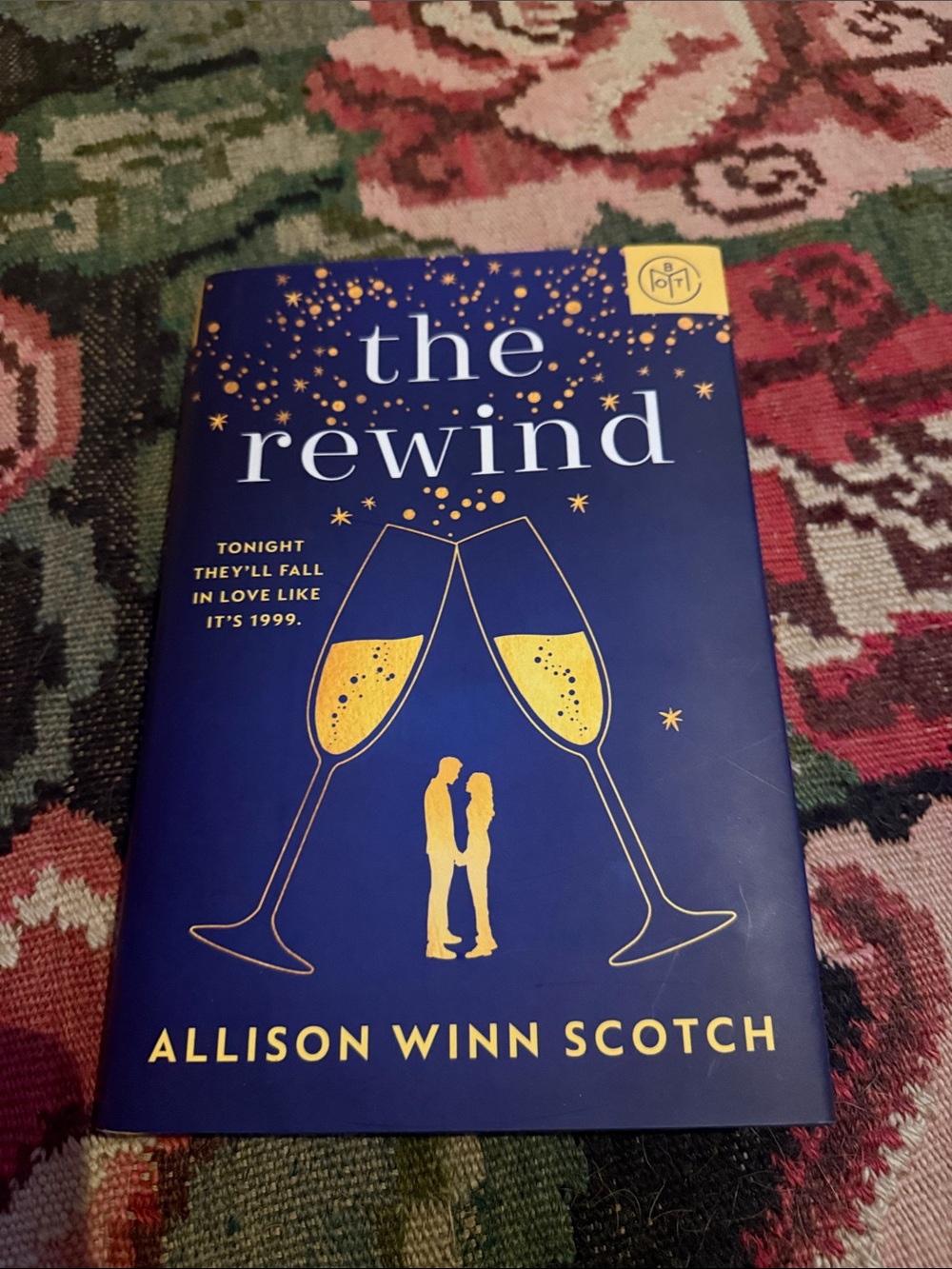 The Rewind by Allison Winn Scotch - Navy & Gold Hardcover